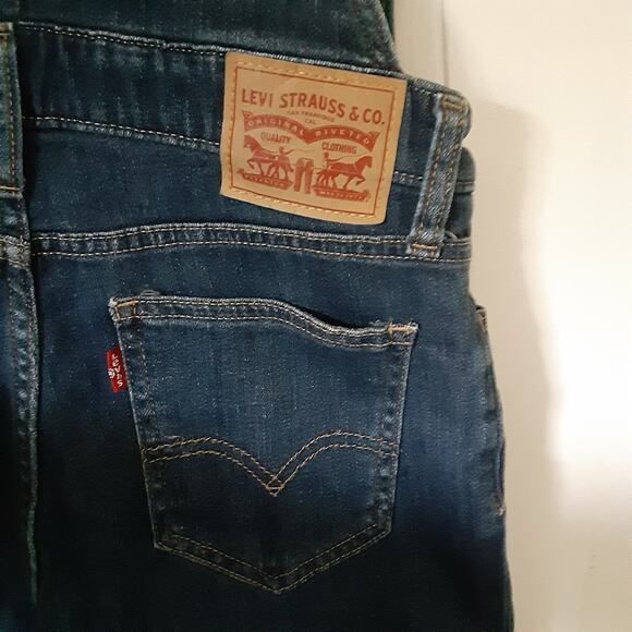 Levi's Overalls Blue Denim Women's Size 28 Side Zip Tapered Leg S40197 Cotton - Picture 12 of 15